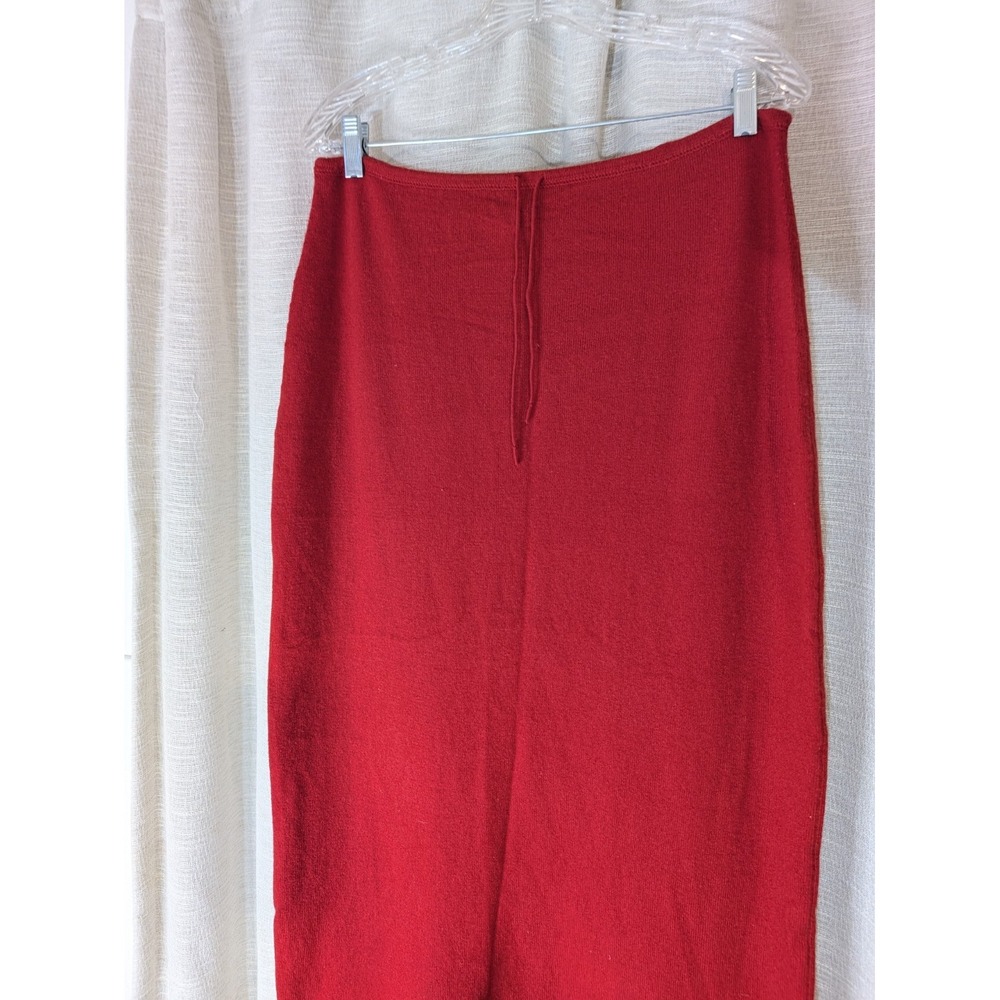 Christopher Fischer Size L Red 100% Cashmere Maxi Skirt - Picture 4 of 6
